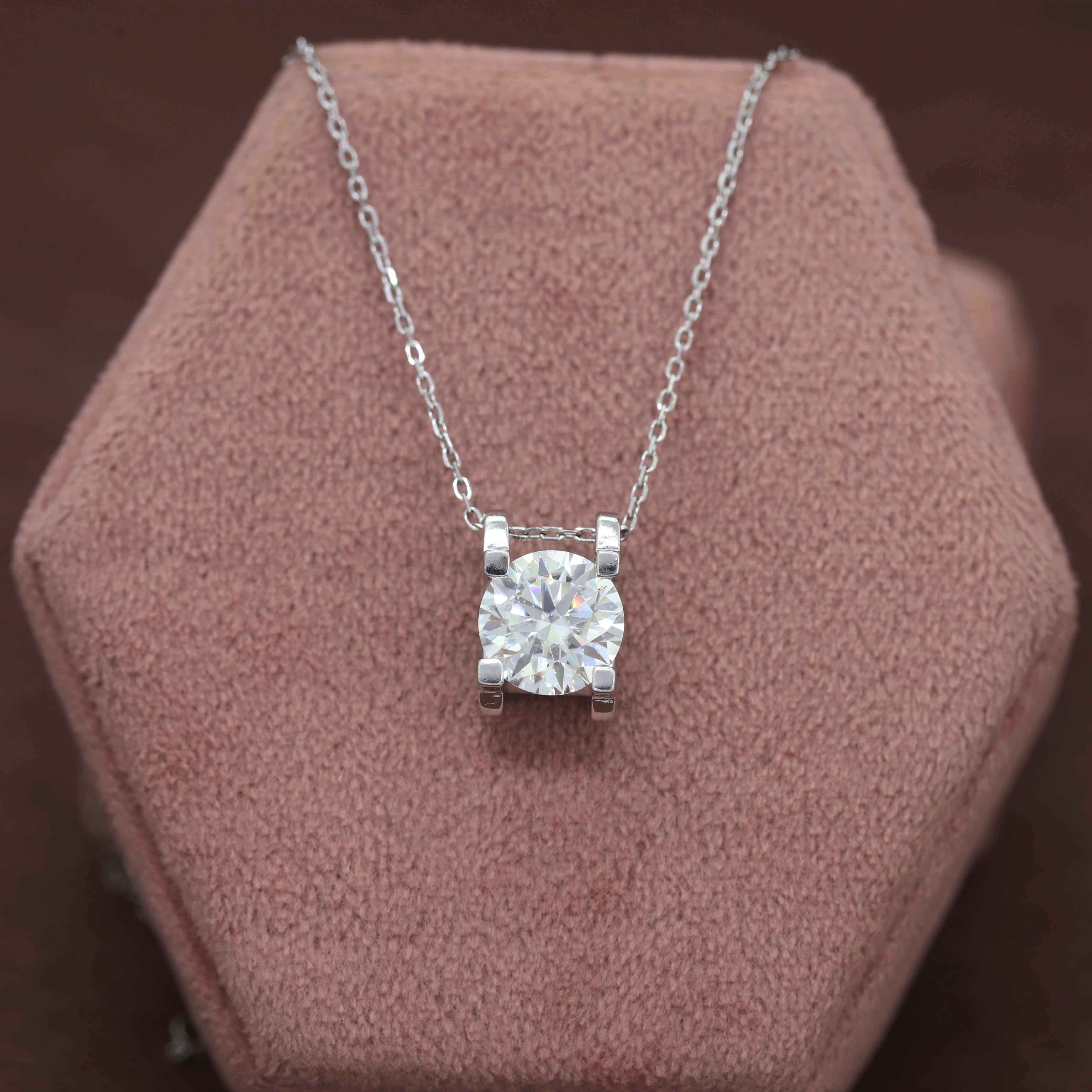The Heart of White Round Diamond Pendant in White Gold