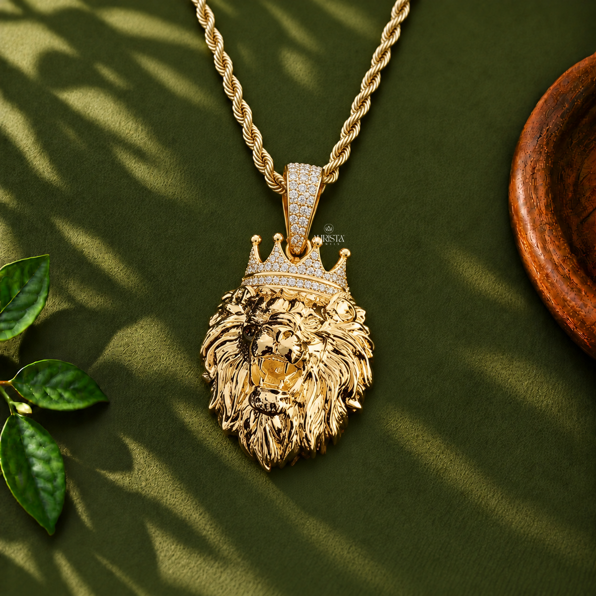Lion King Crown Pendant Moissanite in Diamond Silver Hip Hop Fine Jewelry Charm