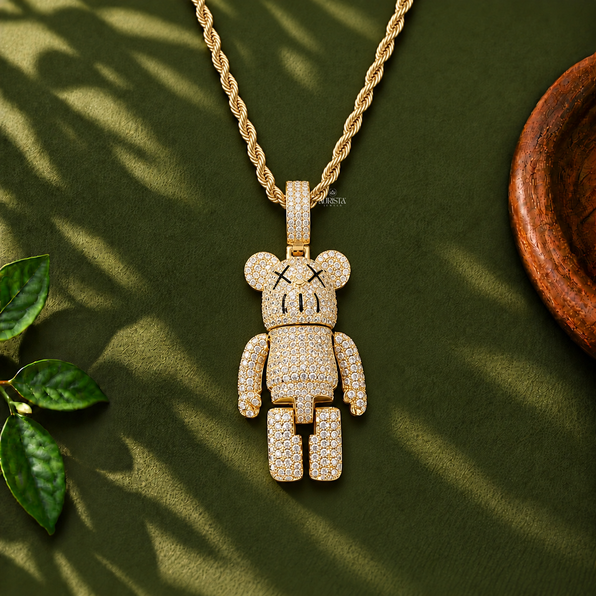 Iced Out Bear Pendant Moissanite in Diamond Silver Hip Hop Fine Jewelry Charm