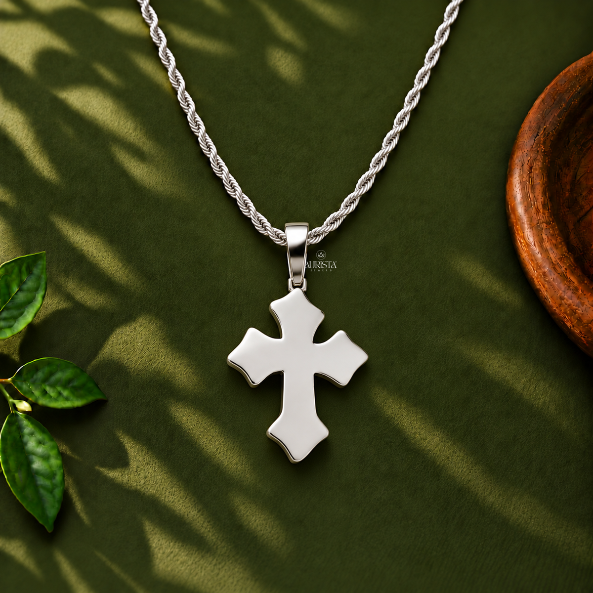 Ornate Vintage Cross Charm Moissanite in Diamond Luxury Hip Hop Pendant