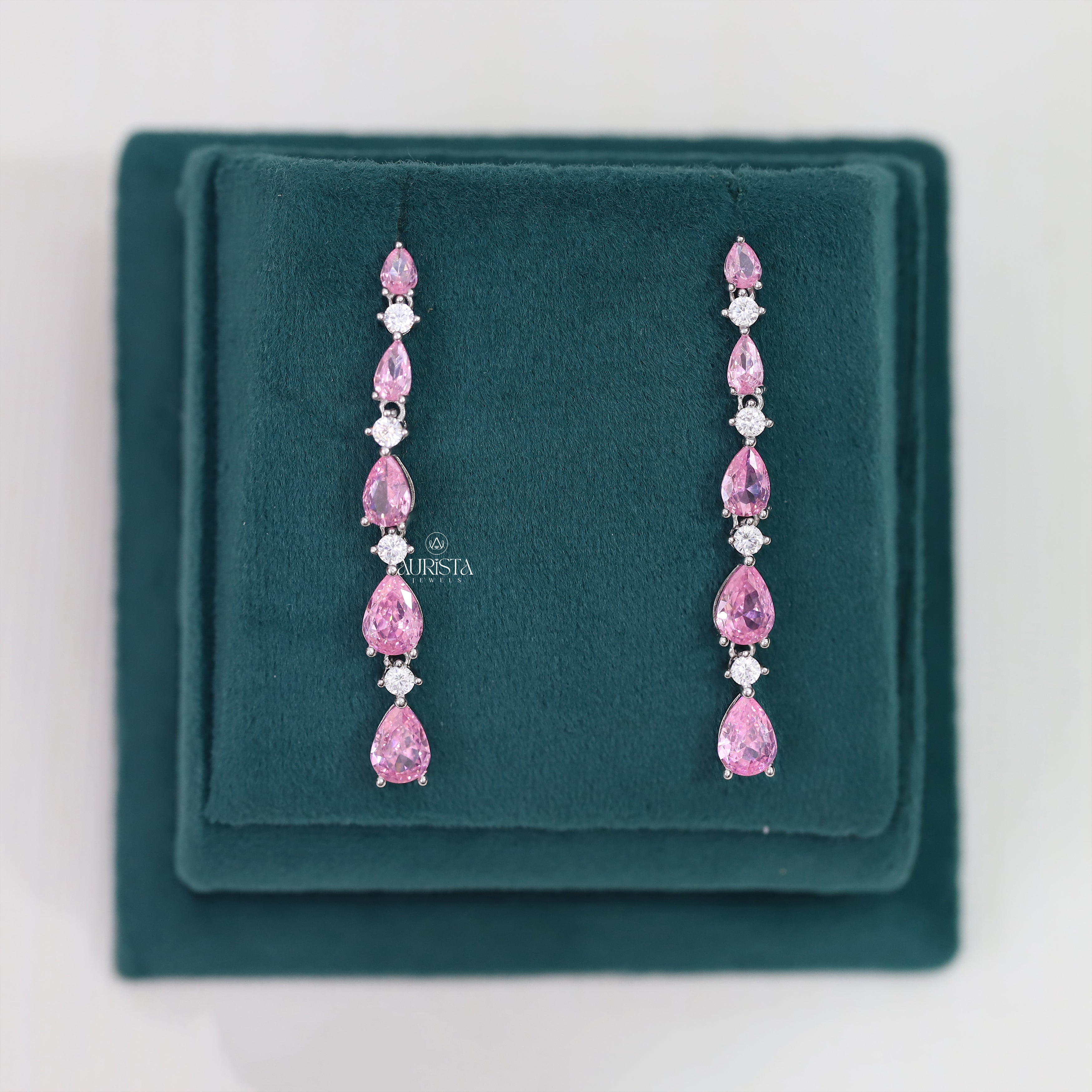Unique Pink Pear Cut Drop Necklace Statement Moissanite Jewelry Elegant Gift For Her
