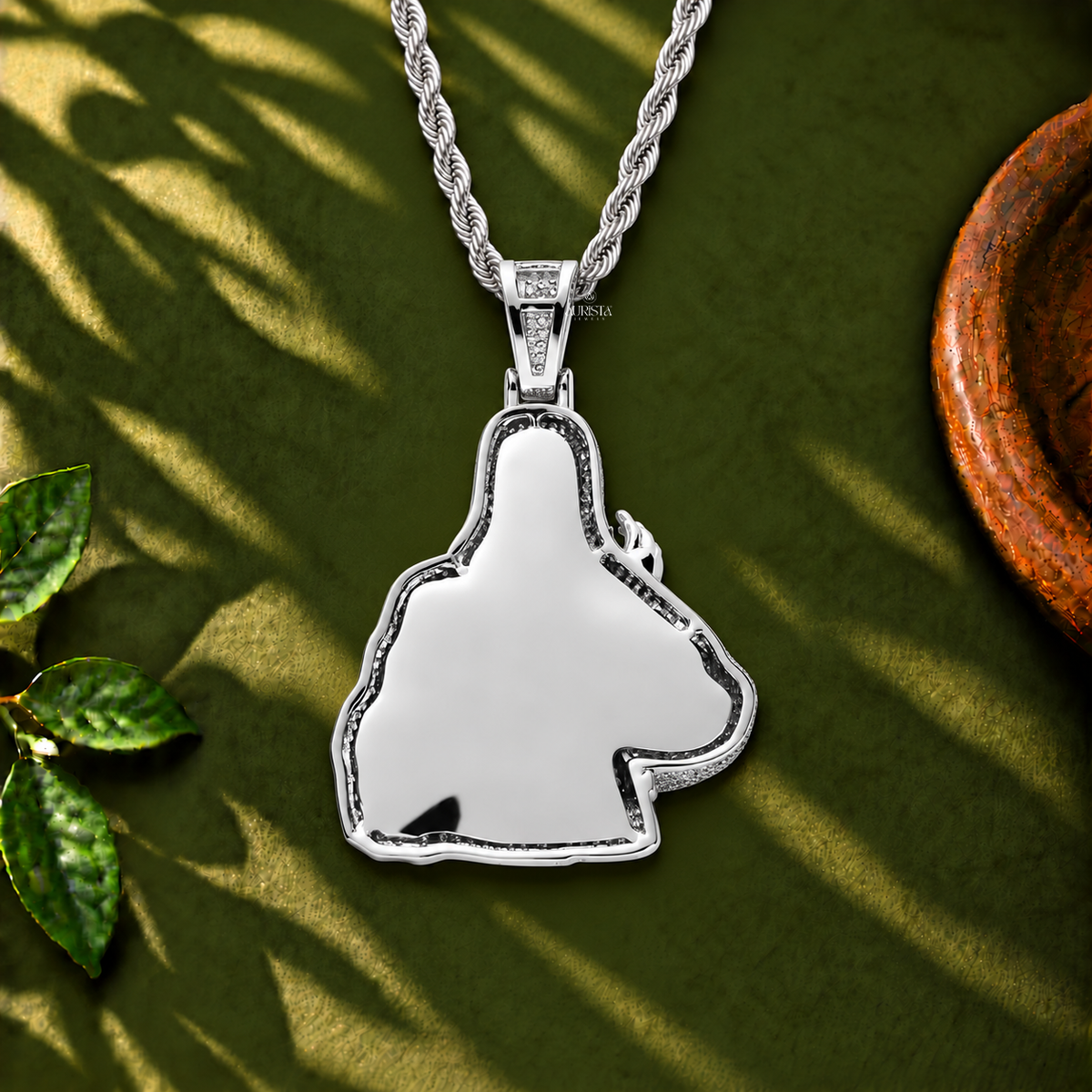 Blessing Saint Pendant Moissanite in Diamond Silver Hip Hop Fine Jewelry Charm