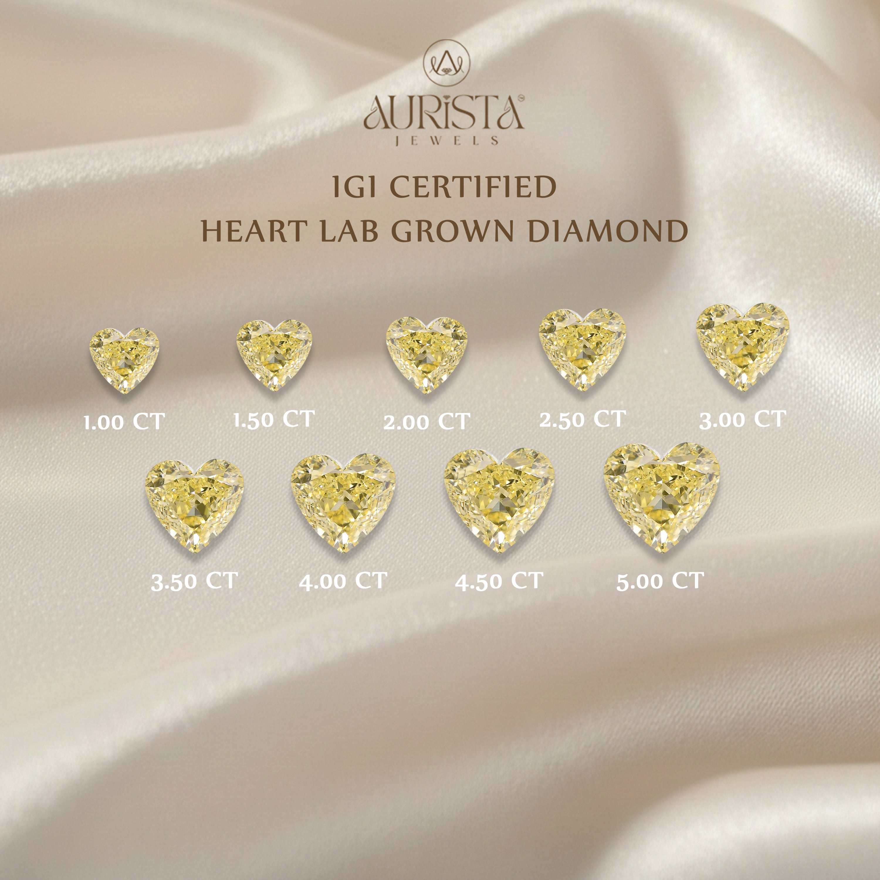 IGI Certified 1.00-5.00 CT Heart Shape Lab Diamond for Jewelry