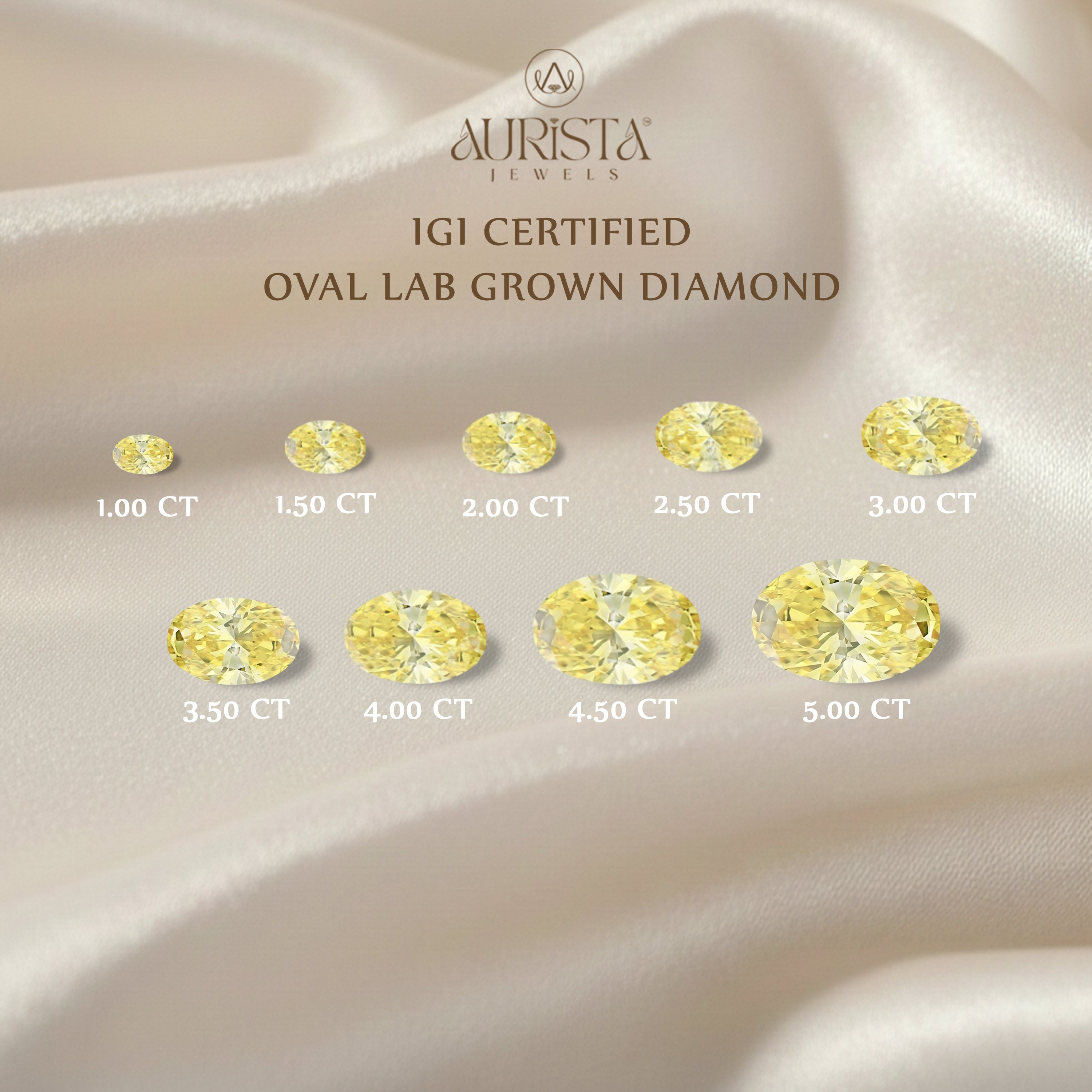 IGI Certified 1.00-5.00 CT Oval Shape Lab Diamond for Jewelry
