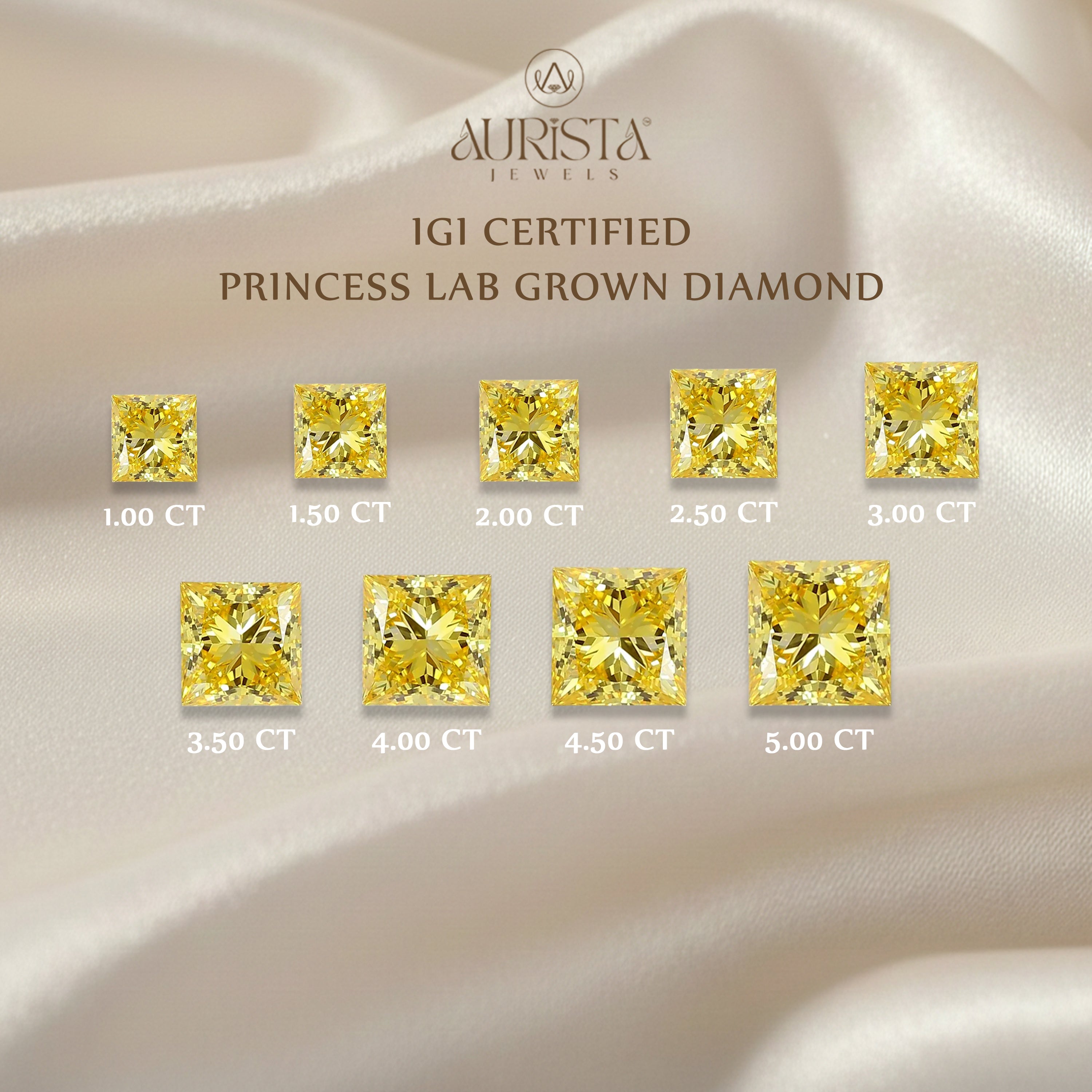 IGI Certified 1.00-5.00 CT Princess Shape Lab Diamond for Jewelry