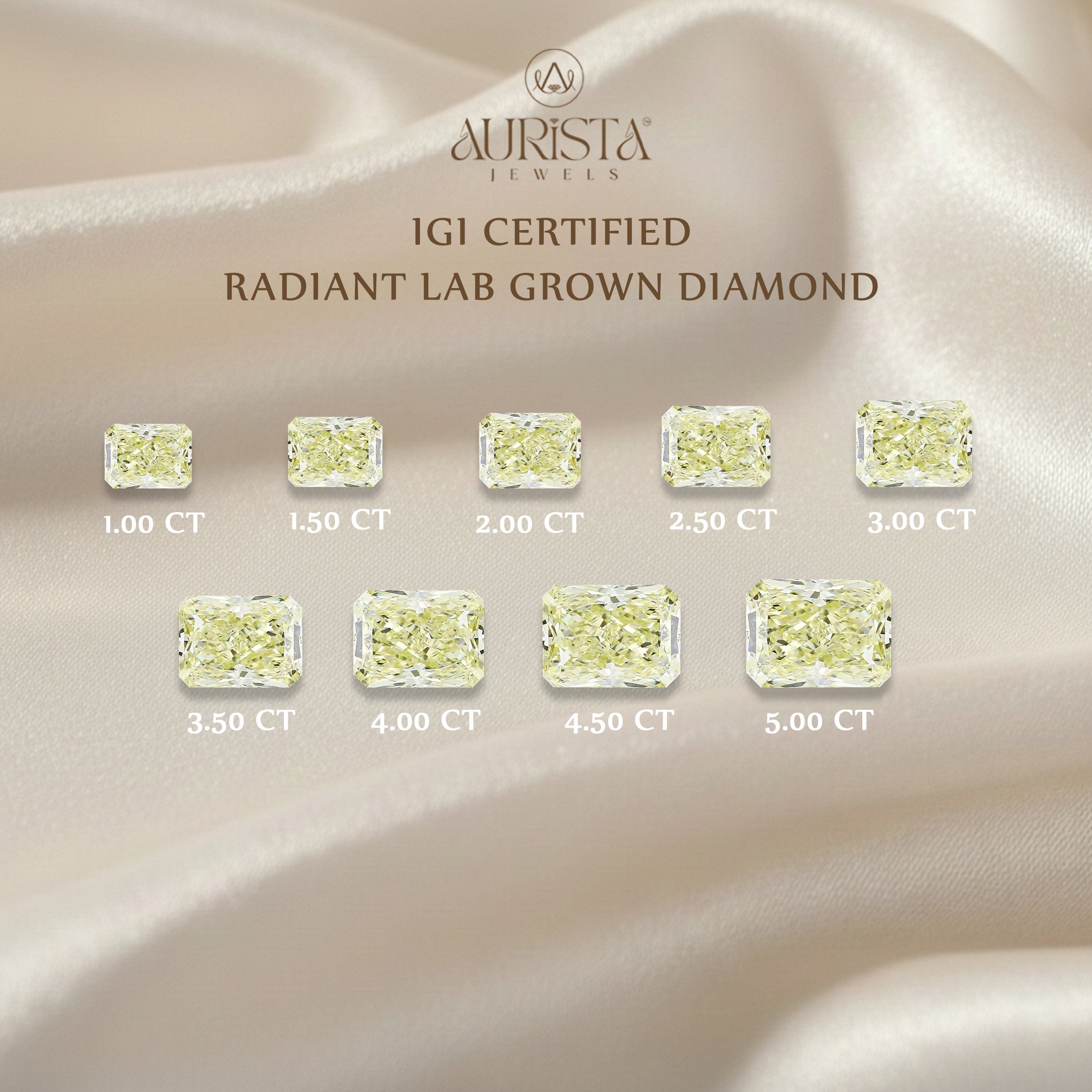 IGI Certified 1.00-5.00 CT Radiant Shape Lab Diamond for Jewelry