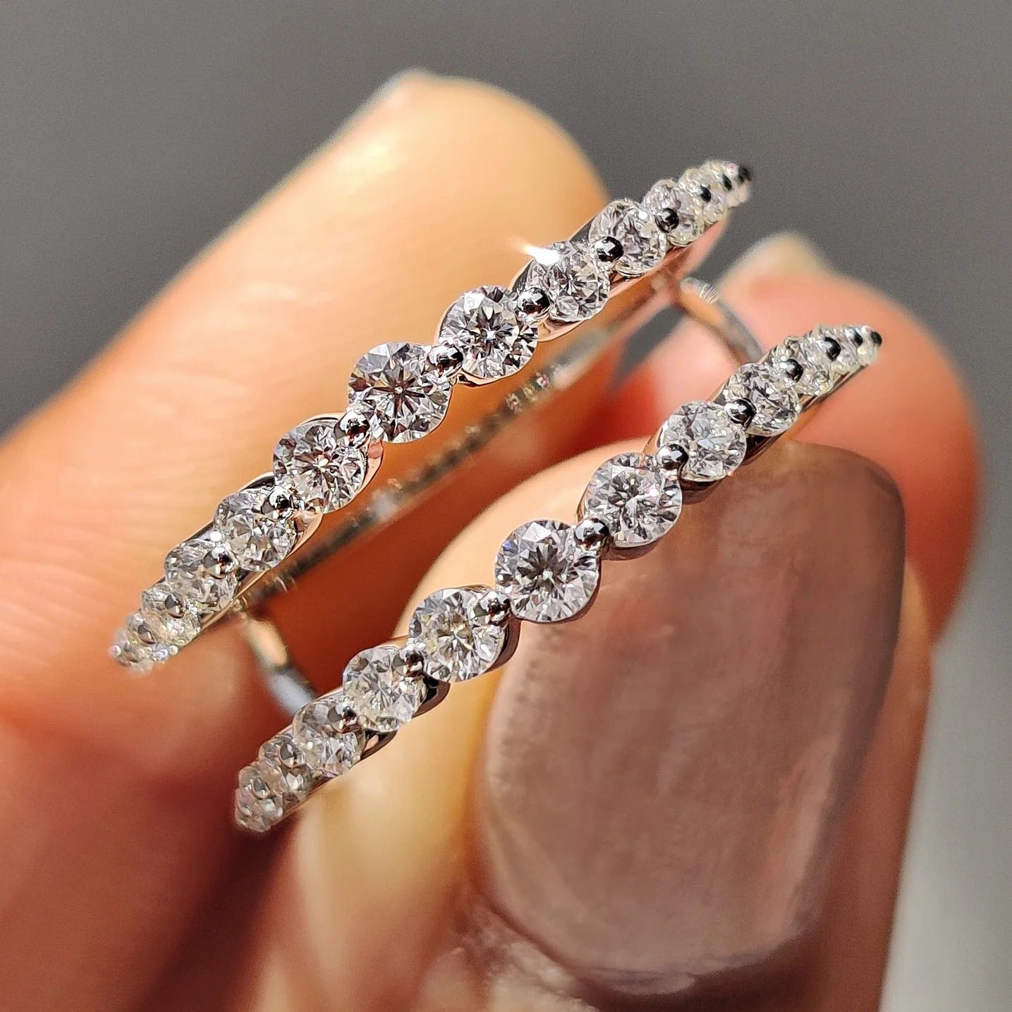 Moissanite Diamond Ring Guard Enhancer Double Band Stacking Wedding Set White Gold