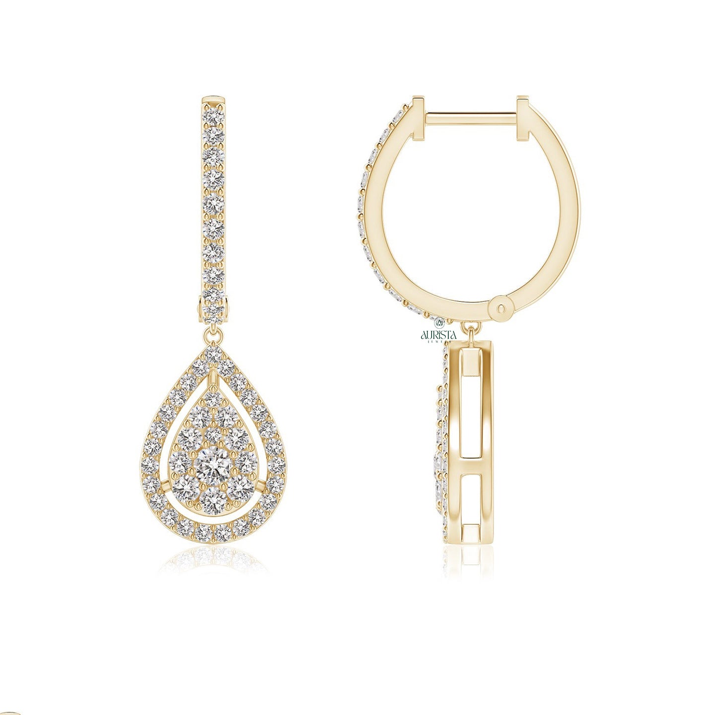 Graceful Earrings with Round Diamond