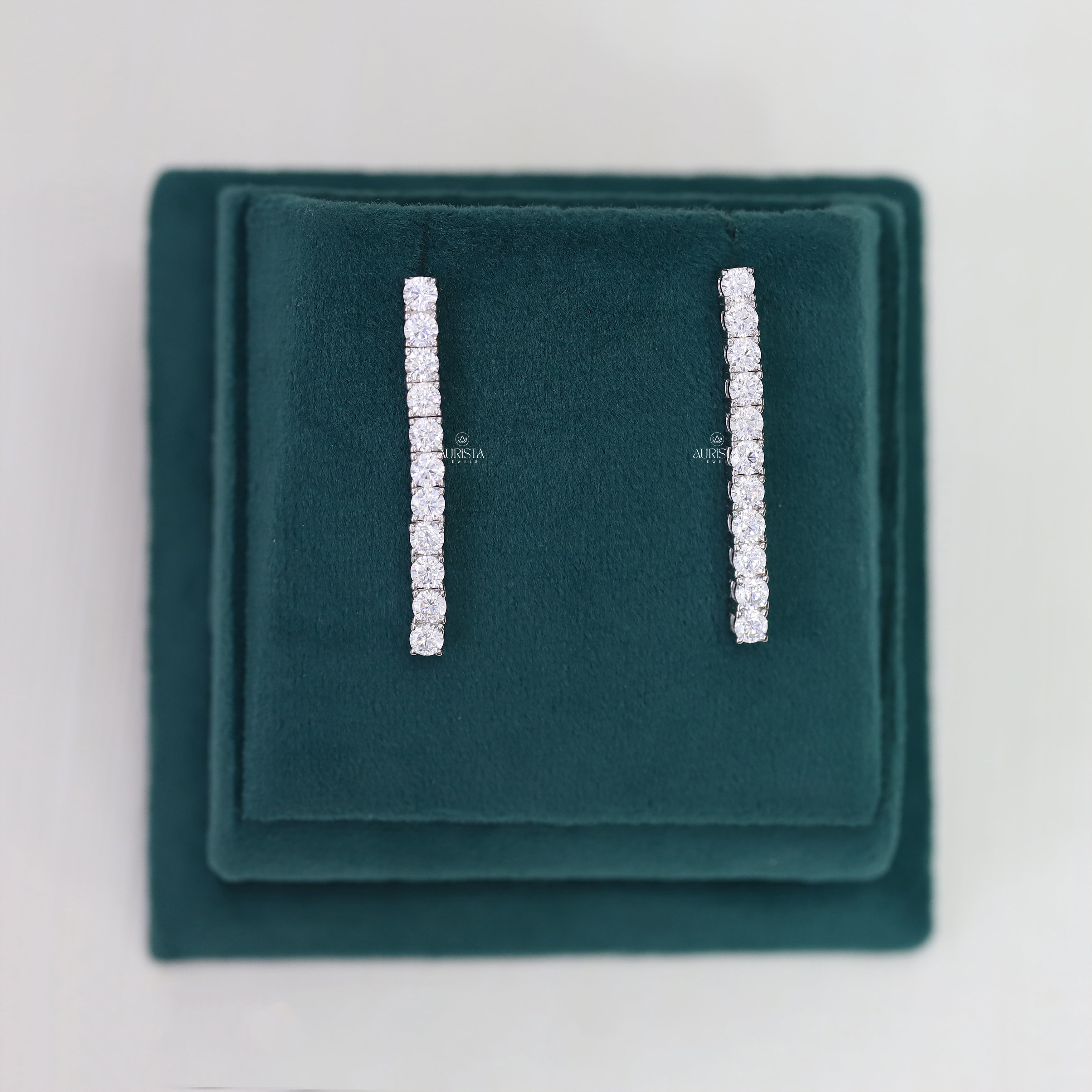Round Cut Moissanite Tennis Necklace Minimalist Layering Jewelry Gift For Her